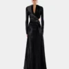 Long draped velvet dress