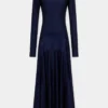 Long dress in jersey with godet details