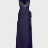 Long dress in mesh and jersey