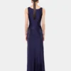 Long dress in mesh and jersey