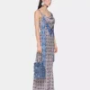 Long dress in printed satin