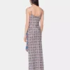 Long dress in printed satin