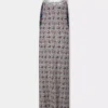 Long dress in printed satin