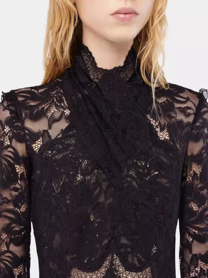 Long lace dress with cut-out details