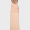 Long mesh and jersey dress