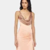 Long mesh and jersey dress
