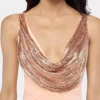 Long mesh and jersey dress