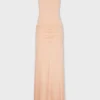 Long mesh and jersey dress