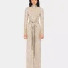 Long mesh and sequin dress