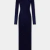Long second-skin dress in wool