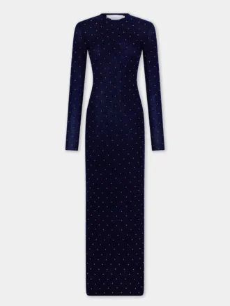 Long second-skin dress in wool
