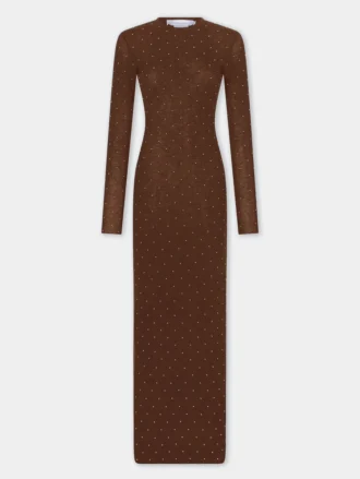 Long second-skin dress in wool