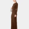 Long second-skin dress in wool