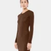 Long second-skin dress in wool
