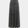 Long skirt in crepe with sequin embroidery details