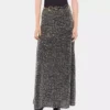 Long skirt in crepe with sequin embroidery details