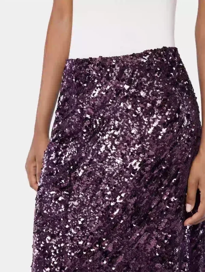 Long skirt in jersey with sequin details