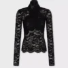 Long-sleeved lace top with cut-out details