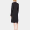 Long wool coat with sequin collar