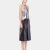 Midi leather skirt