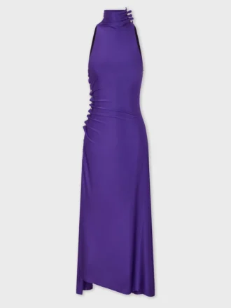 Midi draped jersey dress