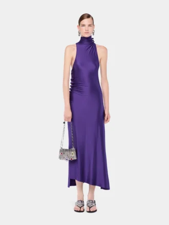 Midi draped jersey dress