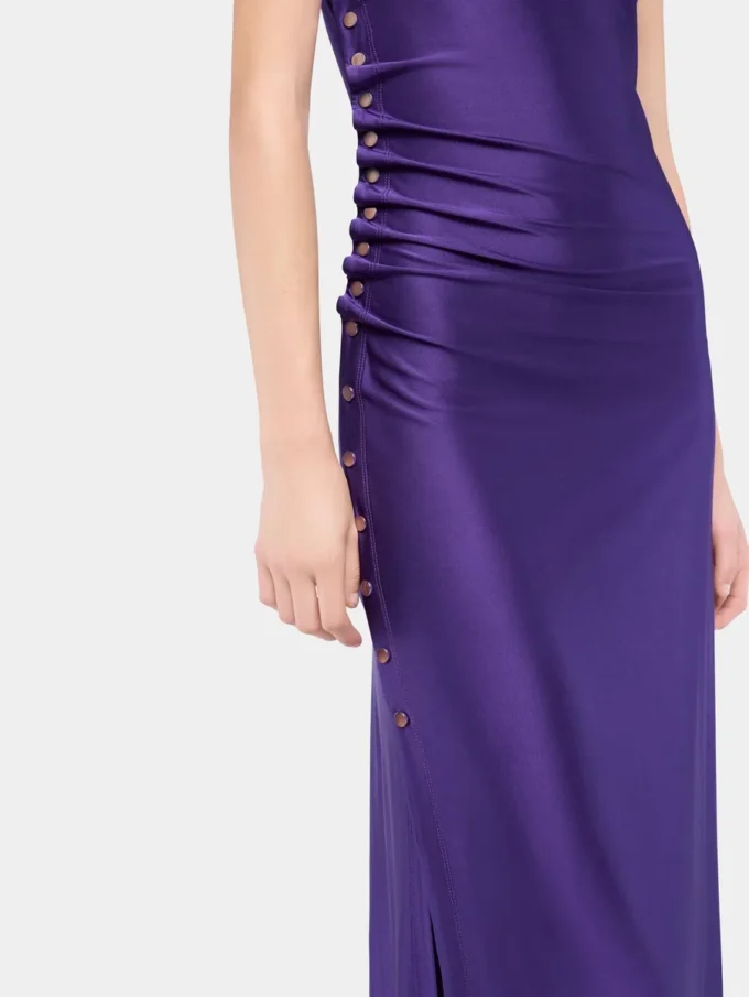 Midi draped jersey dress