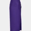 Midi draped jersey skirt