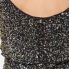 Midi dress in crepe with sequin embroidery details