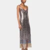 Midi dress in printed mesh