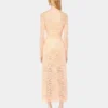 Midi lace dress with sequins embroideries