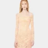 Midi lace dress with sequins embroideries