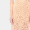 Midi lace dress with sequins embroideries