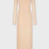Midi lace dress with sequins embroideries
