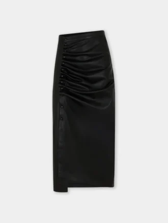 Midi skirt in lambskin