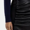 Midi skirt in lambskin