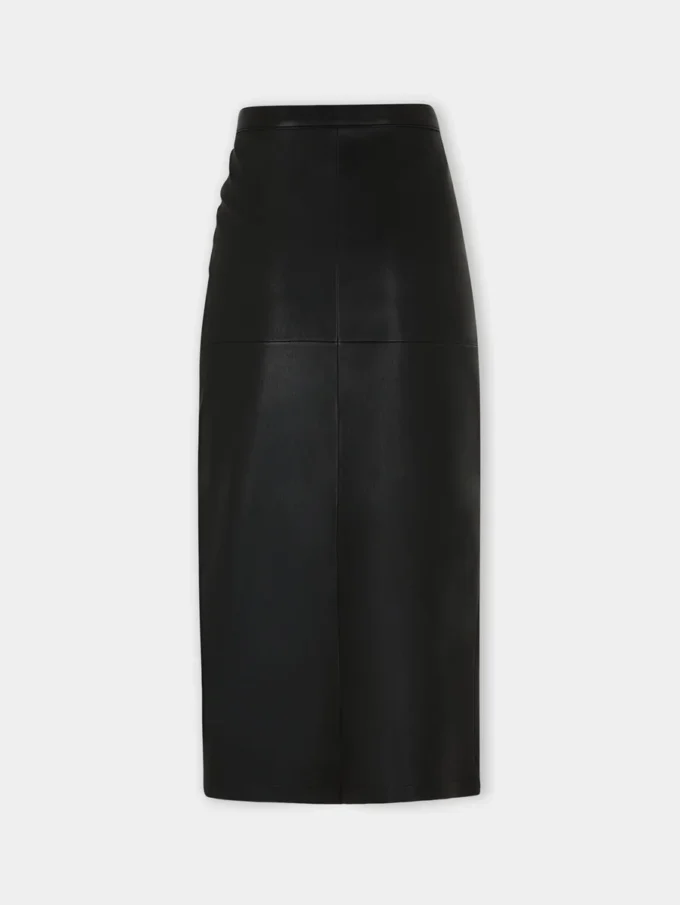 Midi skirt in lambskin
