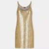 Mini tank top dress in mesh