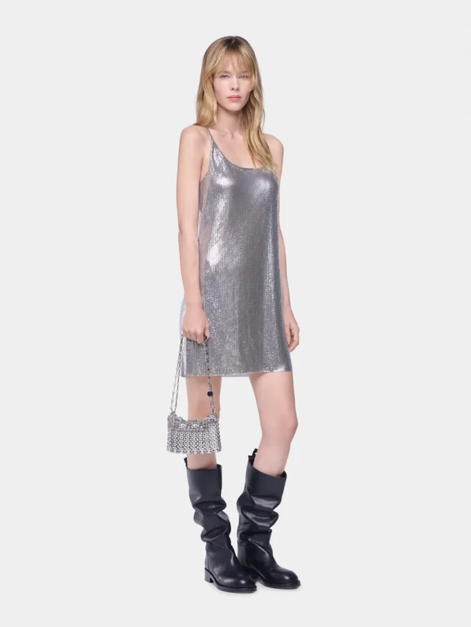 Mini tank top dress in mesh