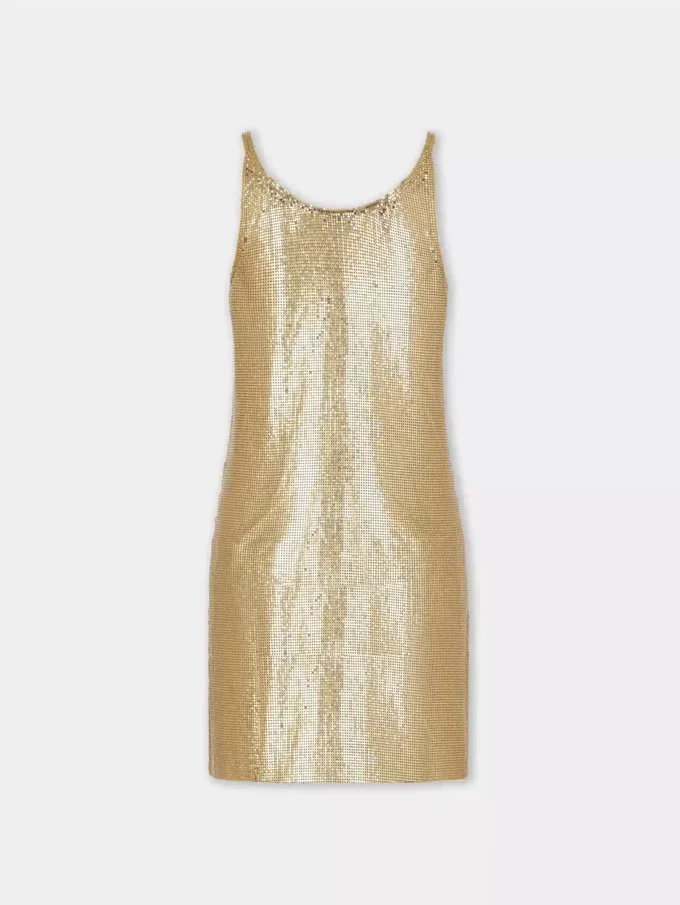 Mini tank top dress in mesh