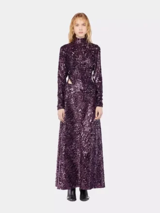 Mock neck sequin top