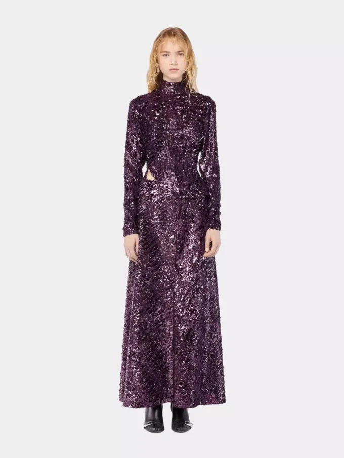 Mock neck sequin top