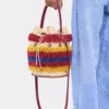Raffia bucket bag