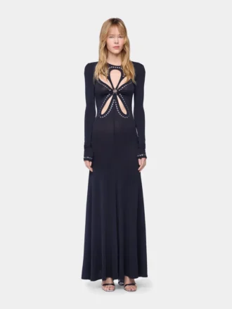 Second-skin long dress in jersey