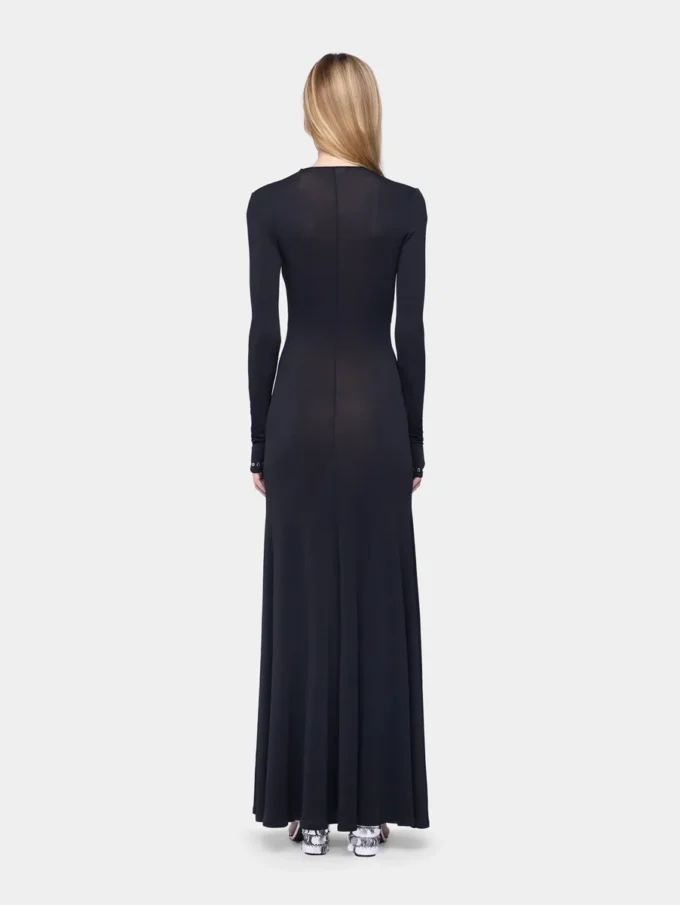 Second-skin long dress in jersey