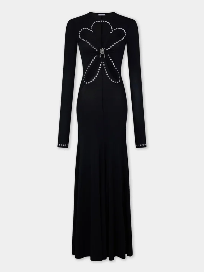 Second-skin long dress in jersey