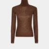 Second-skin turtleneck top in wool