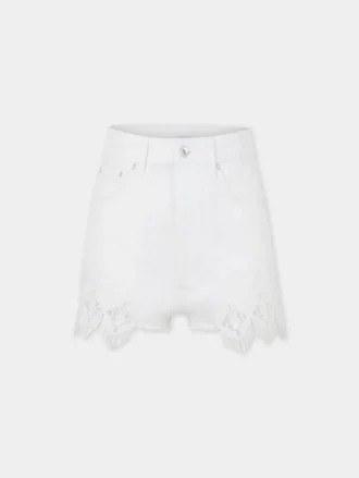 Shorts in denim with embroidery details