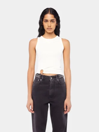 White tank top with signature piercing White tank top with signature piercing