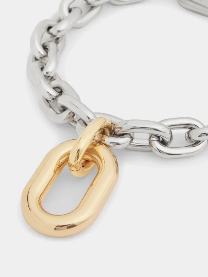 Silver/gold XL link necklace